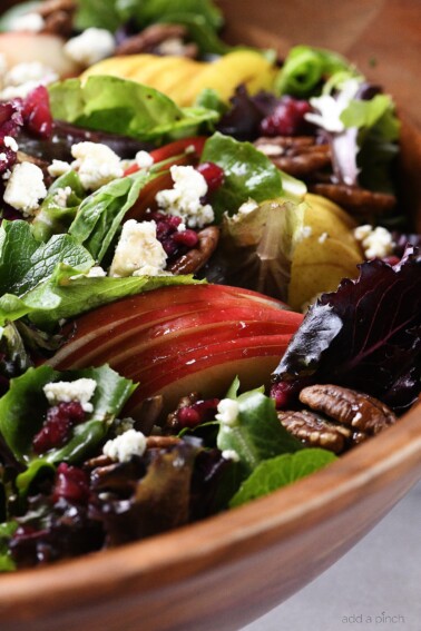 Apple Pear Salad with Pomegranate Vinaigrette - Add a Pinch