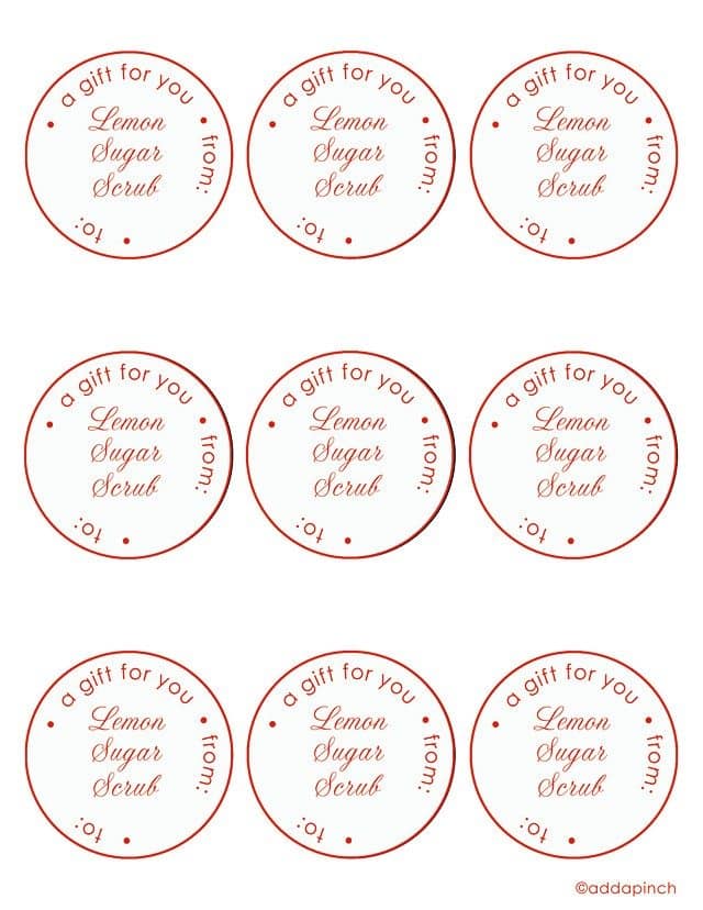 Lemon Sugar Scrub Printable Labels