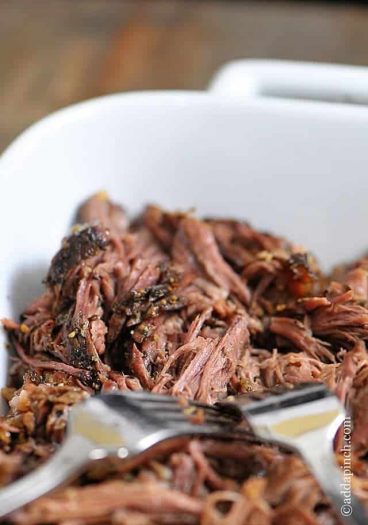 Slow Cooker Shredded Beef Recipe - Making Slow Cooker Shredded Beef to have on hand for recipes throughout the week has to be one of my favorite things ever. // addapinch.com