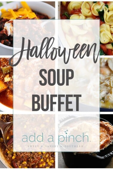 Halloween Soup Buffet - Plan a fun, festive Halloween Soup Buffet with these great menu ideas and tips. Easy, elegant entertaining at its best. // addapinch.com