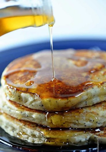 Lemon Poppyseed Pancakes Recipe | ©addapinch.com