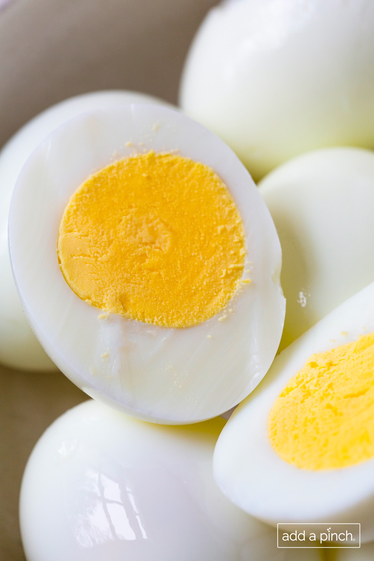 Photo of hard boiled eggs.