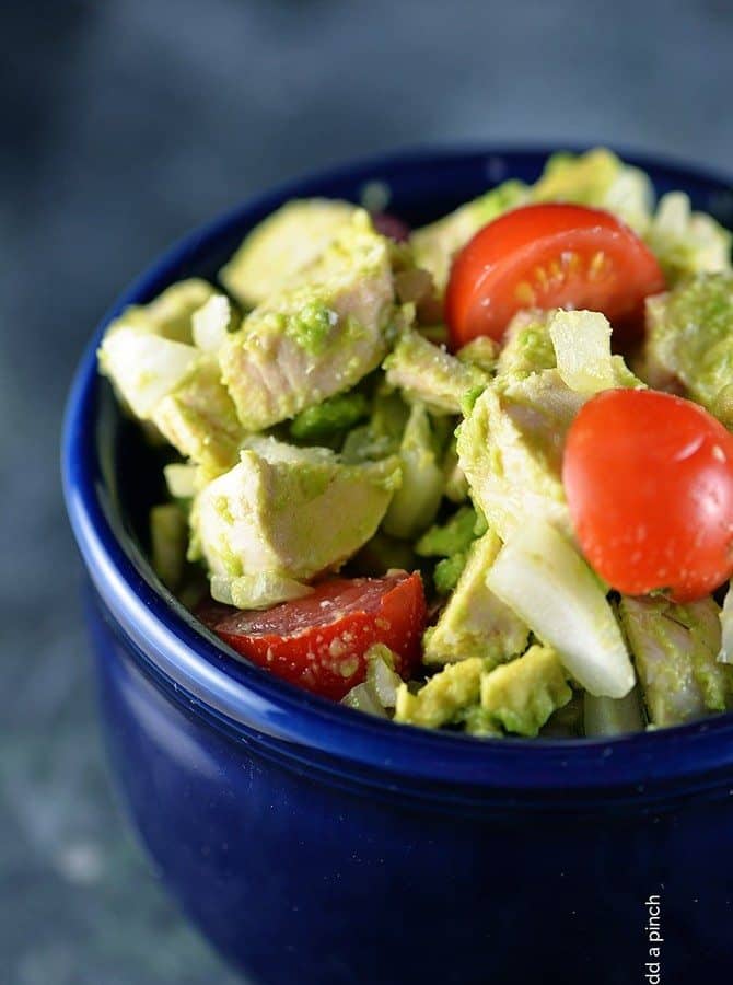 Avocado Chicken Salad Recipe from addapinch.com