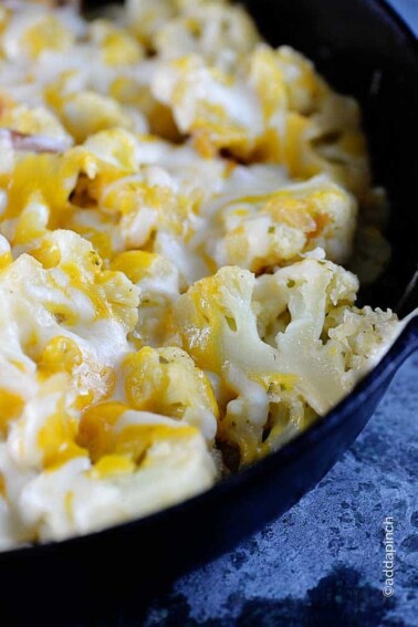 Cheesy Cauliflower Recipe from addapinch.com