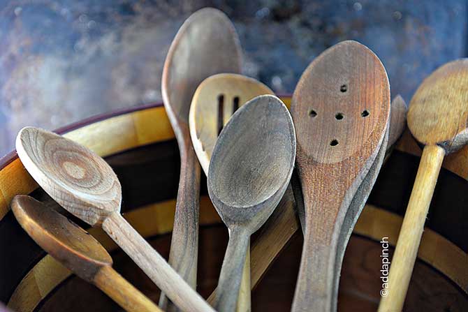 How to Care for Wooden Spoons from addapinch.com