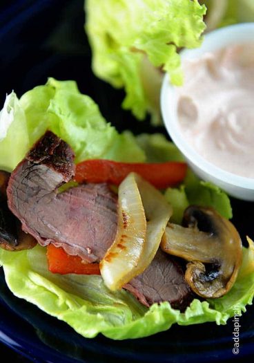 Steak Fajita Lettuce Wraps Recipe from addapinch.com