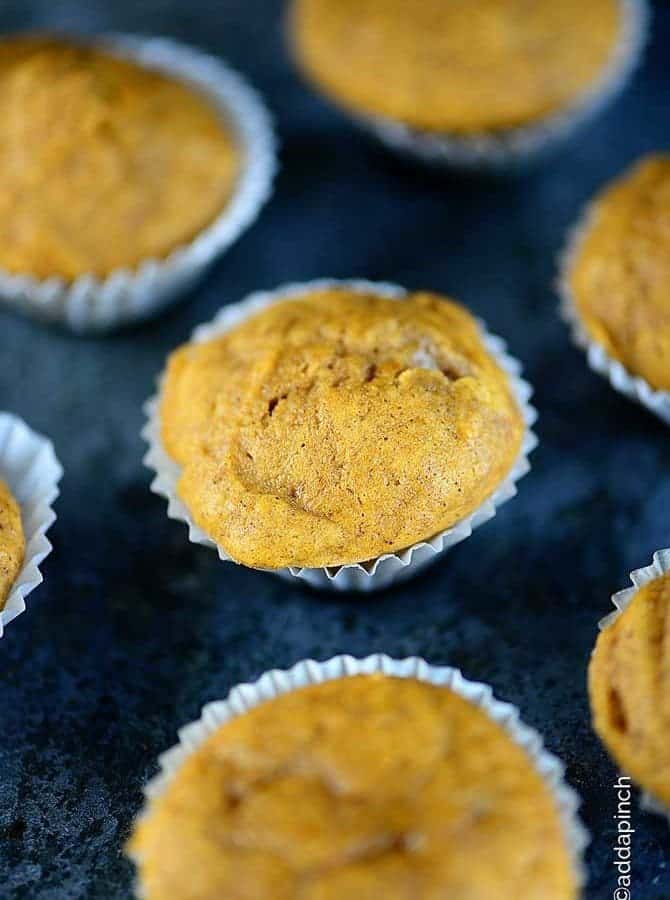 Pumpkin Muffins Recipe from addapinch.com