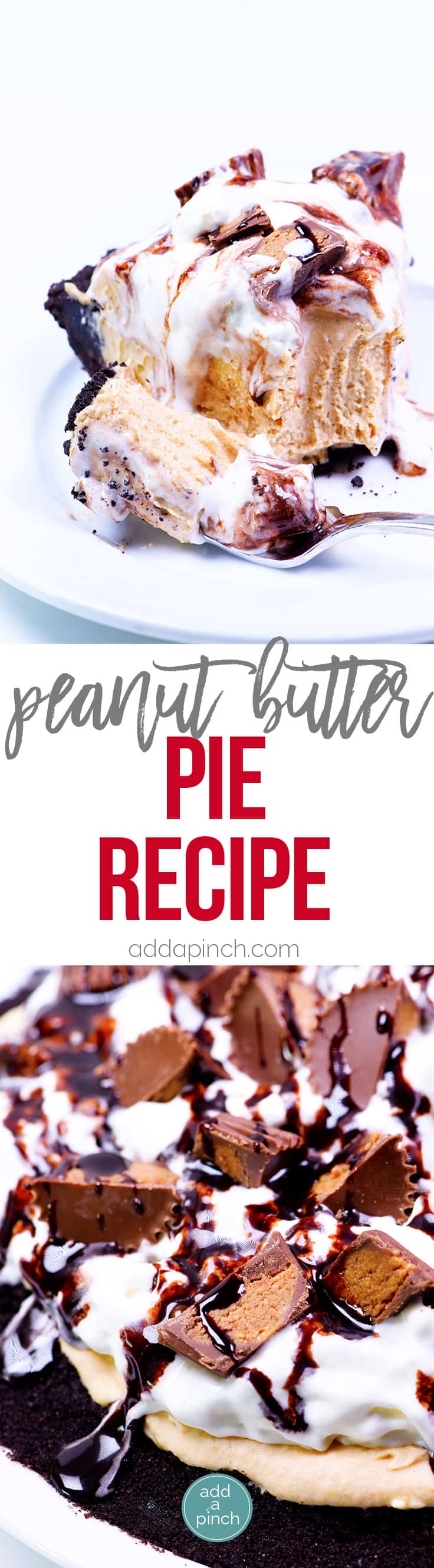 Peanut Butter Pie Recipe - A simple, no-bake peanut butter pie recipe that is perfect for the peanut butter lover! // addapinch.com