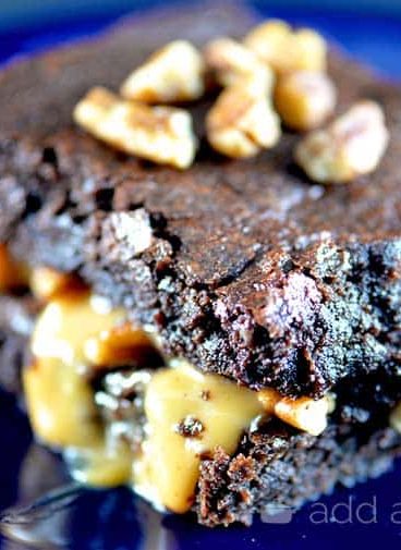 Turtle Brownies Recipe from addapinch.com