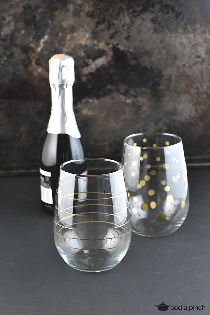 DIY Gold Accented Glasses from addapinch.com