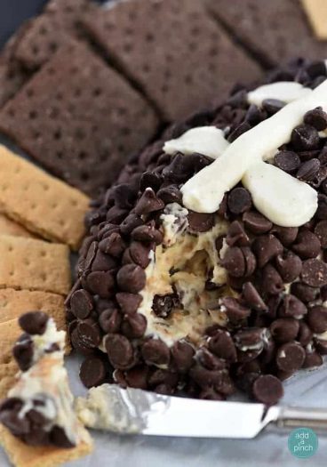 Cookie Dough Dip Football from addapinch.com