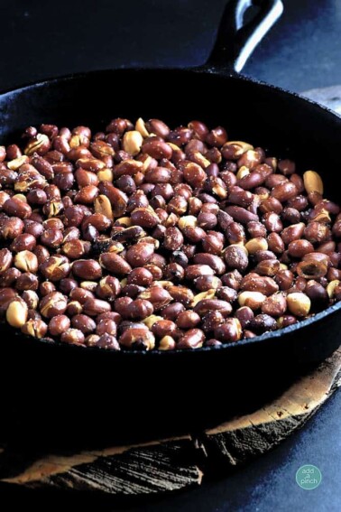 Skillet Roasted Peanuts Recipe from addapinch.com