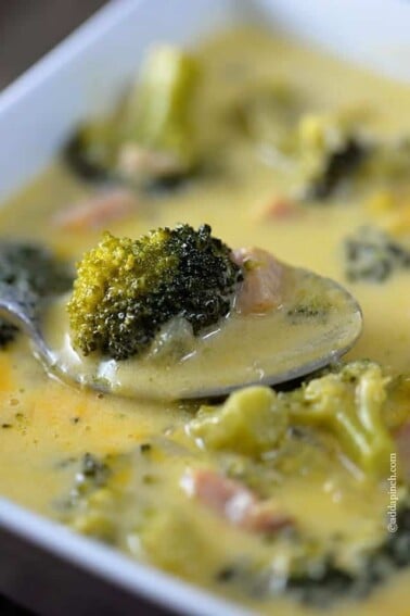 Broccoli Cheese Soup Recipe - Broccoli Cheese Soup makes a comforting, delicious homemade soup perfect for lunch or supper. Get this easy broccoli cheese soup recipe the whole family will love. // addapinch.com
