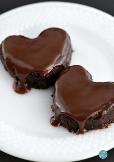 Chocolate Cake Hearts Recipe from addapinch.com