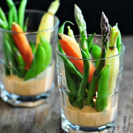 Crudites with Roasted Red Pepper Buttermilk Dip Add a Pinch