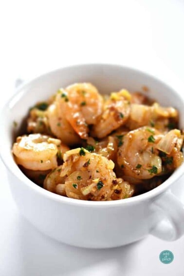 Garlic Shrimp Recipe from addapinch.com