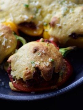 Stuffed Peppers with Cheesy Cornbread Crust Recipe