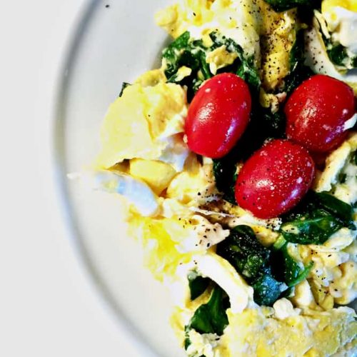 Egg Spinach and Tomato Scramble Recipe Add a Pinch