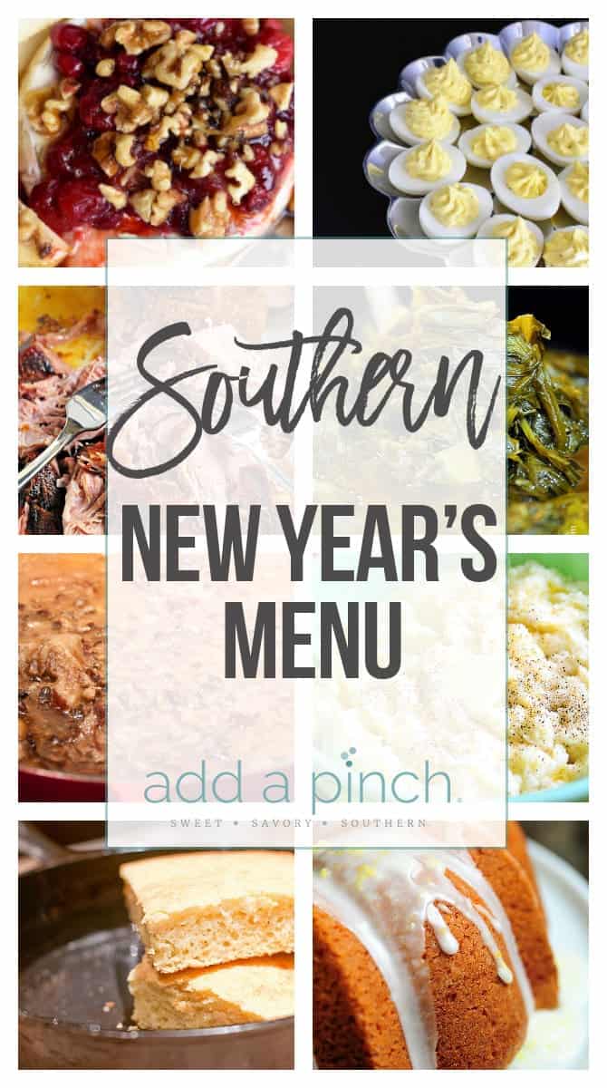 Southern New Year's Menu - Southern New Year's Menu perfect for celebrating the first day of the new year! Said to bring money, luck and prosperity in the new year! // addapinch.com