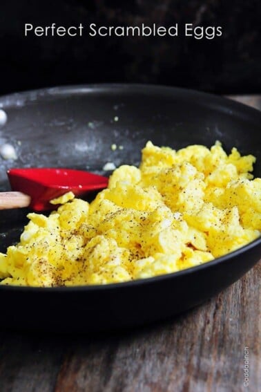 Perfect Scrambled Eggs Recipe - Learn how to scramble eggs for this essential perfect scrambled egg recipe. // addapinch.com