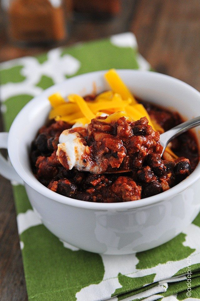 Black Bean Chili Recipe - Quick and easy black bean chili recipe perfect for busy weeknights and more! Ready in 30 minutes!