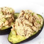 Tuna Salad Recipe - This Tuna Salad recipe makes a delicious, flavorful recipe perfect for lunch or a light supper! Stuffed into an avocado, as a sandwich or served on a lettuce leaf! // addapinch.com