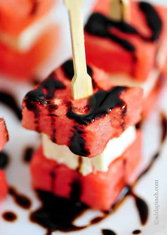 Watermelon Feta Bites Recipe // addapinch.com