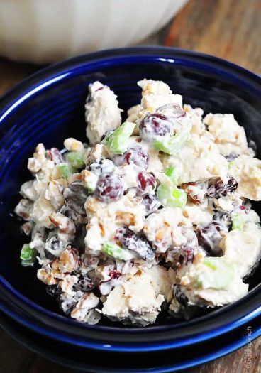 Chicken Salad Recipe - This chicken salad recipe makes a delicious, quick meal. Made with chicken, grapes, and roasted nuts, it is always a favorite! // addapinch.com