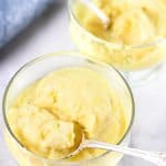 Fresh Pineapple Sorbet Recipe - Fresh pineapple sorbet makes a light and refreshing dessert or snack! Made without any added sugar, this is a sorbet recipe everyone will enjoy! // addapinch.com