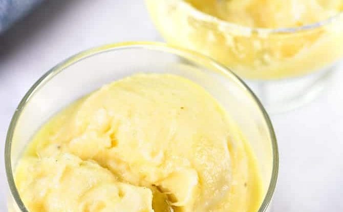 Fresh Pineapple Sorbet Recipe - Fresh pineapple sorbet makes a light and refreshing dessert or snack! Made without any added sugar, this is a sorbet recipe everyone will enjoy! // addapinch.com