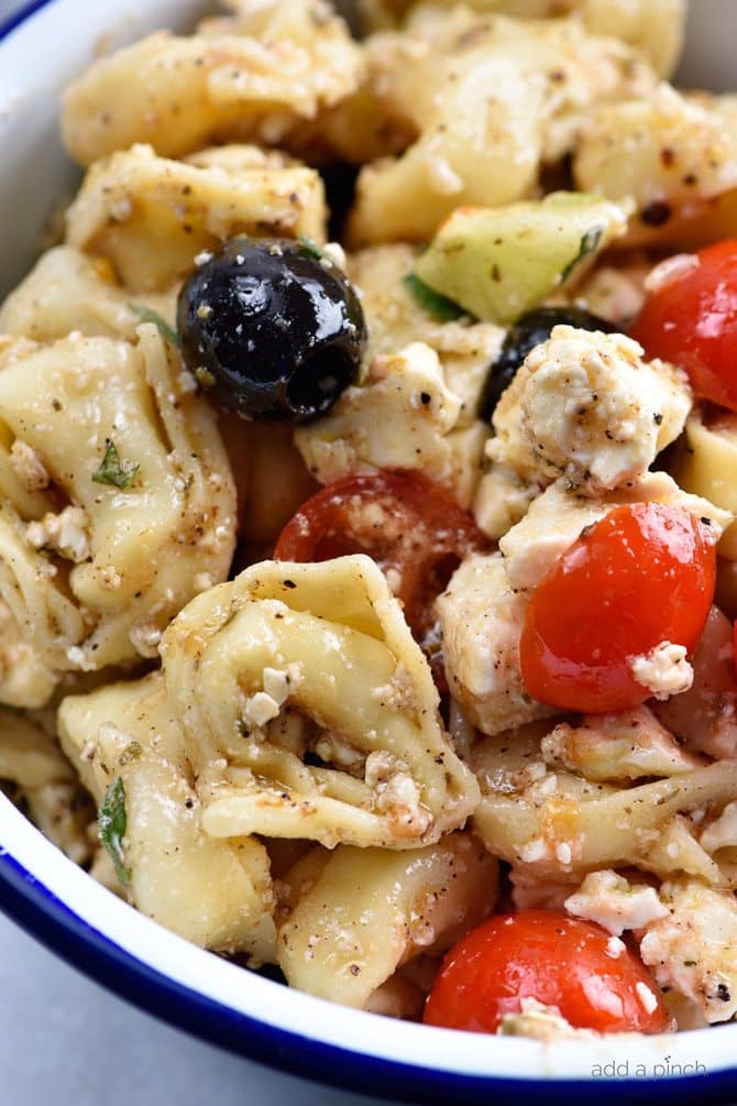 Closeup of pasta salad // addapinch.com