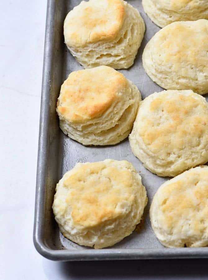 Make Ahead Biscuits Recipe - Make and bake biscuits ahead of time for quick and easy mornings! In less than 30 minutes, you'll have a week's worth of breakfast ready to grab, reheat and go! // addapinch.com