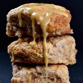 These Sweet Cinnamon Biscuits practically scream fall! But then, when you drizzle them with this Apple Cider Glaze, they become ethereal! So easy to prepare, this is one biscuit recipe that you will want to make again and again! // addapinch.com