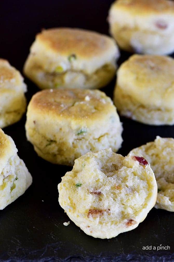 Easy Bacon Green Onion Biscuits Recipe - These Bacon Green Onion Biscuits make a delicious addition to any meal. Made with just five ingredients, they are just perfect served with a soup or salad, too! // addapinch.com