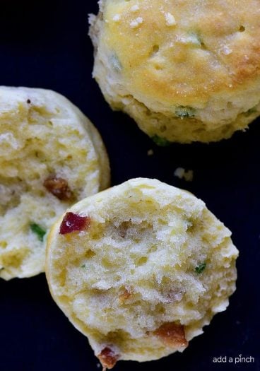 Easy Bacon Green Onion Biscuits Recipe - These Bacon Green Onion Biscuits make a delicious addition to any meal. Made with just five ingredients, they are just perfect served with a soup or salad, too! // addapinch.com