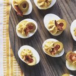 Bacon and Olive Deviled Eggs Recipe - Add a Pinch Cookbook // addapinch.com