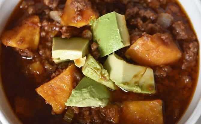 Instant Pot Sweet Potato Chili Recipe - This Instant Pot Sweet Potato Chili makes a hearty, delicious chili recipe in minutes! Made with ground beef, sweet potatoes, and packed with flavor! // addapinch.com