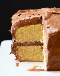 Best Vanilla Cake Recipe - A one bowl vanilla cake recipe that is quick, easy, and delicious! Made from scratch, this cake is perfect for every occasion! // addapinch.com