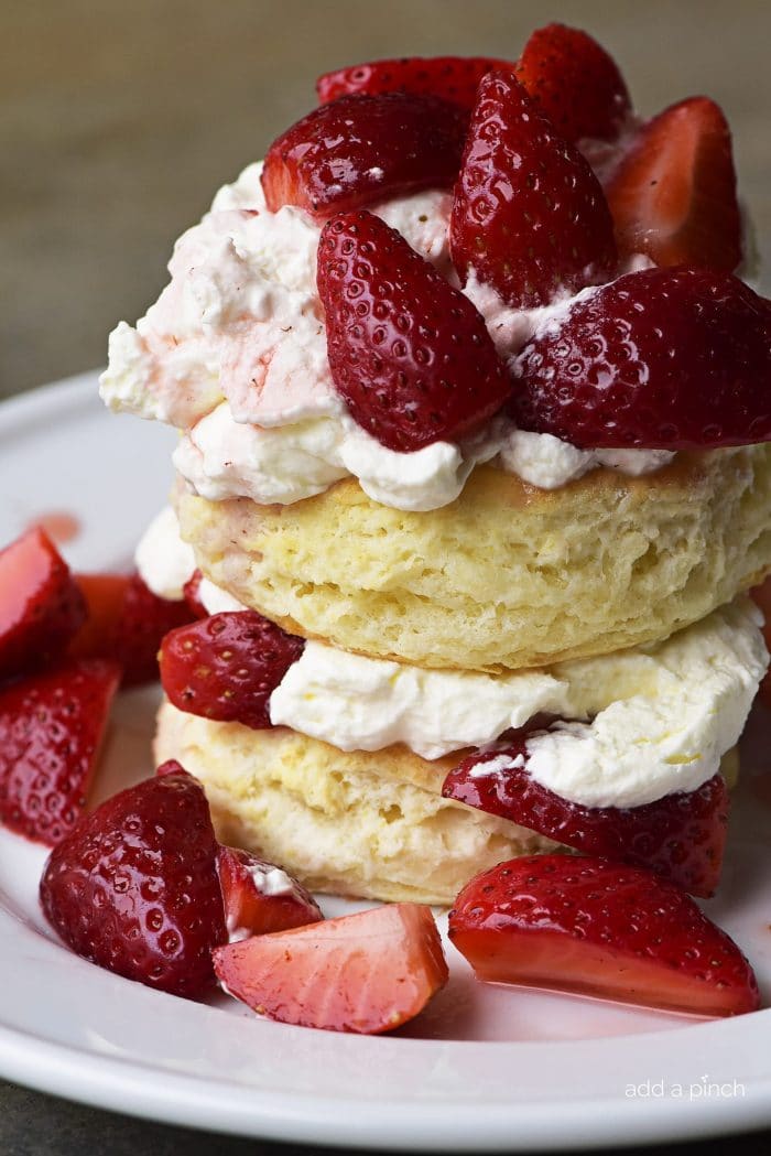 Strawberry Shortcake with Cream Cheese Biscuits - Add a Pinch