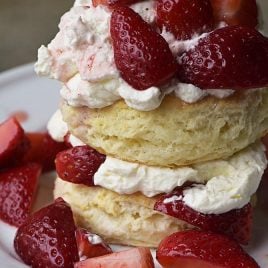 Strawberry Shortcake with Sweet Cream Cheese Biscuits Recipe - Strawberry Shortcakes with Sweet Cream Cheese Biscuits make a simple, yet scrumptious dessert recipe perfect for spring and summer! // addapinch.com