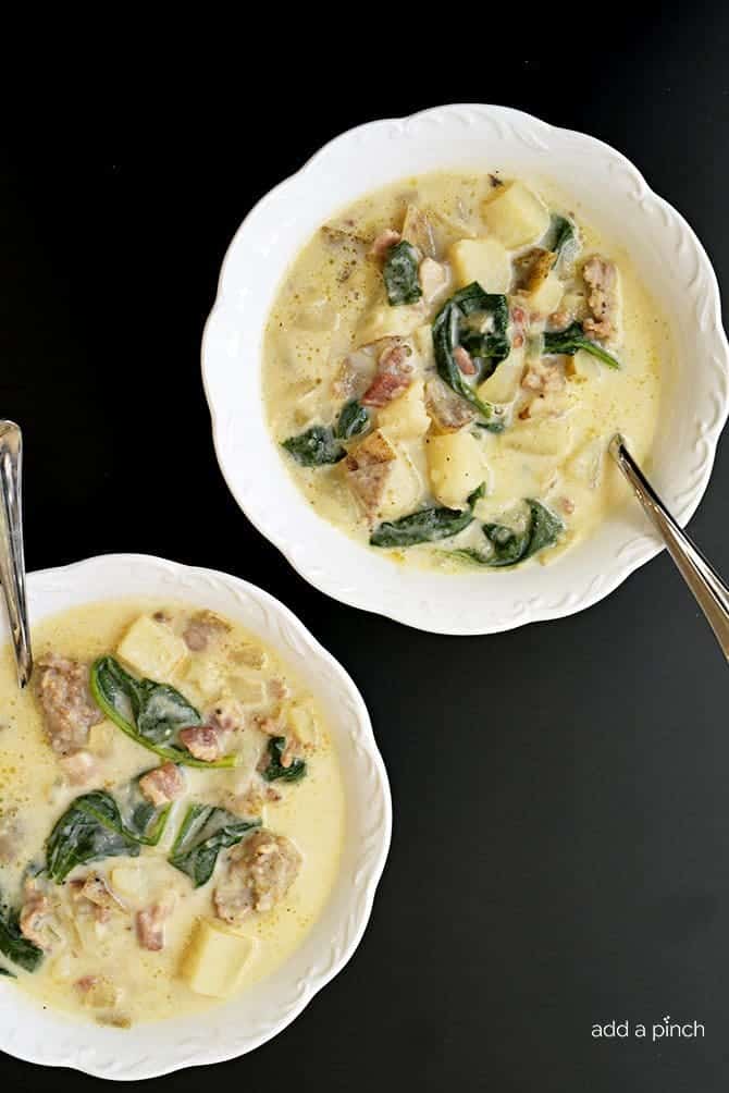 Zuppa Tuscana Recipe - This Zuppa Toscana recipe tastes just like the famous Olive Garden soup and is ready 30 minutes! // addapinch.com