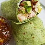 Sweet and Spicy Chicken Wraps - Quick, easy and oh so delicious! This chicken wraps recipe is made with chicken, bacon, cucumbers, red onions, and a special sweet and spicy spread! // addapinch.com