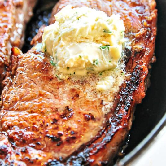 Skillet Steaks with Herbed Butter Recipe Add a Pinch