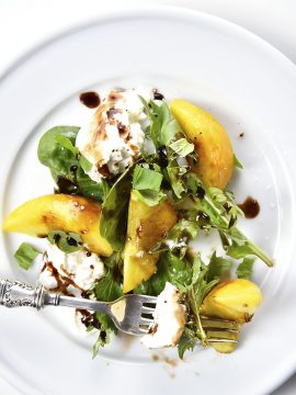 Fresh Peach, Basil and Burrata Salad Recipe