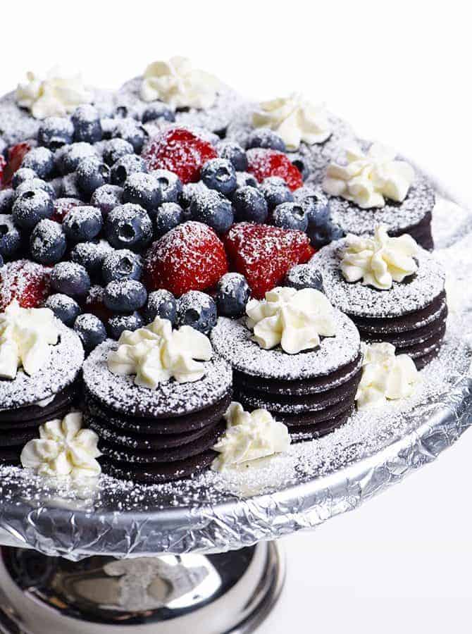 No Bake Chocolate Wafer Cheesecake Recipe - This easy no-bake dessert recipe comes together quickly for a beautiful, yet simple dessert! // addapinch.com