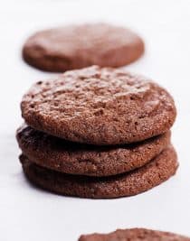 Chocolate Sugar Cookies Recipe - This easy recipe makes the best soft chocolate sugar cookies! A crisp outside with a tender, chewy center makes these cookies and absolute favorite! // addapinch.com