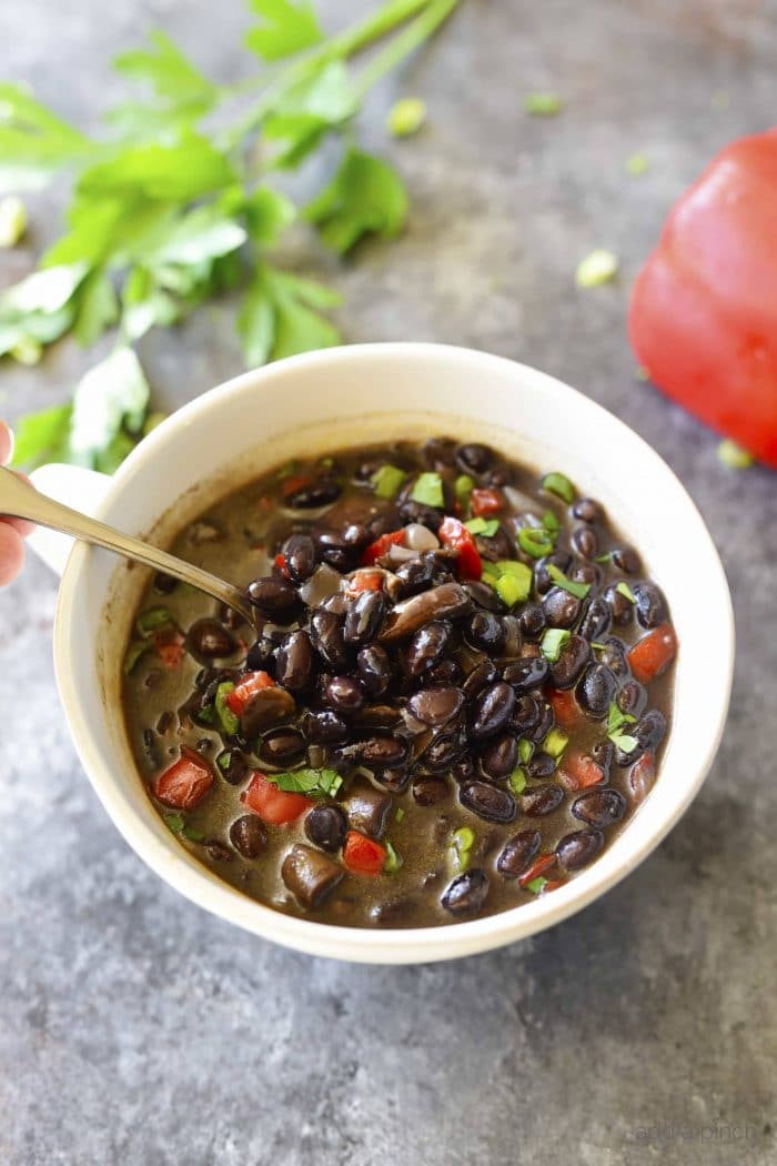 Red Pepper Mushroom Black Bean Soup Recipe - Add a Pinch