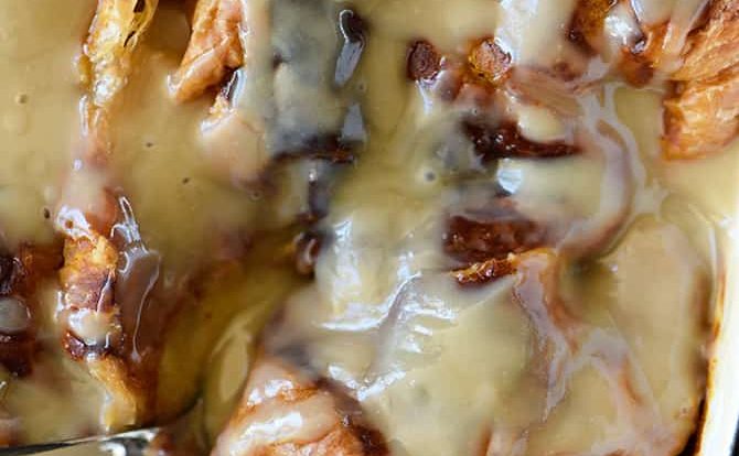 Pumpkin Bread Pudding Recipe with Maple Cream Sauce - Imagine if pumpkin pie and bread pudding came together for the most epic fall recipe! Perfect for the holidays and entertaining! // addapinch.com