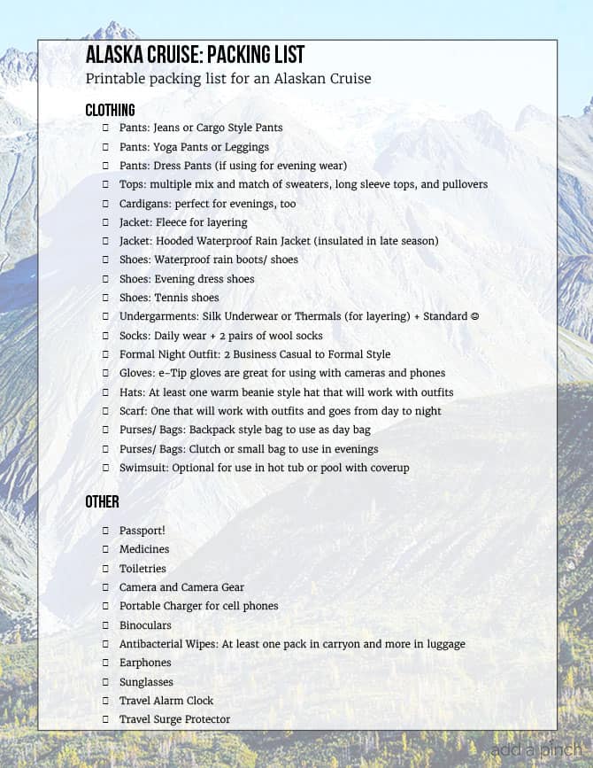 printable and editable packing list for cruise vacations