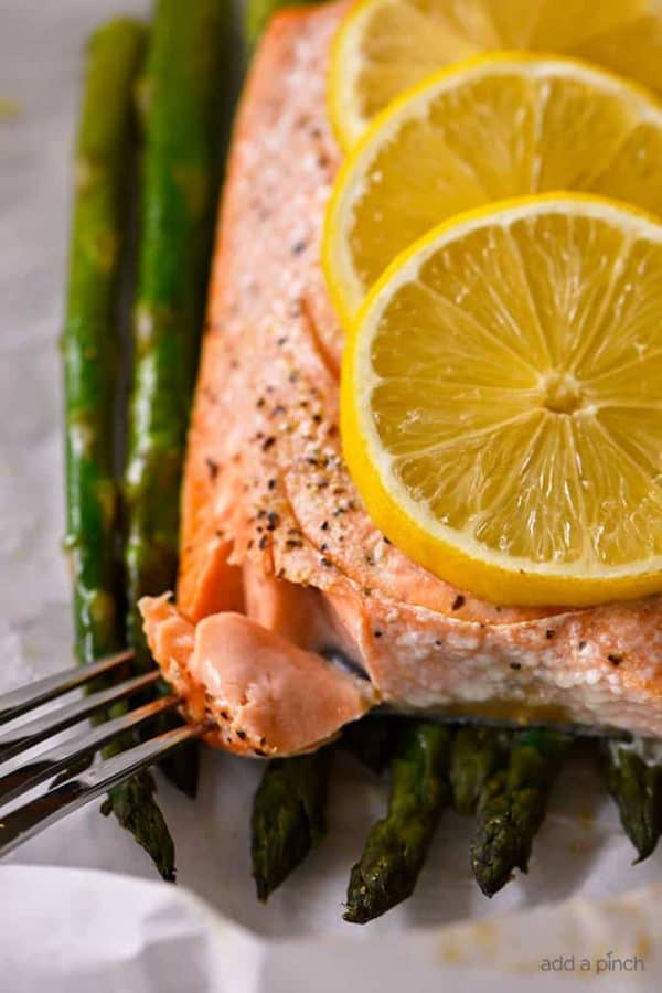 Lemon Garlic Salmon and Asparagus Parchment Packet Recipe Add a Pinch